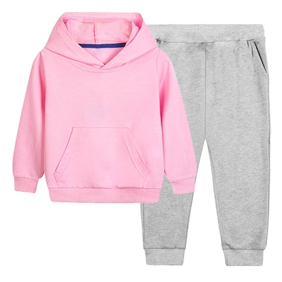 Juorvia 2 Piece Outfits for Girls Kids Loungewear Fleece Loose Fitted Tops Elastic Waist Tapered Trousers(11-12Years,Red)