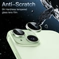 thumbnail image 4 of JETech Camera Lens Protector for iPhone 15 6.1-Inch and iPhone 15 Plus 6.7-Inch, 9H Tempered Glass Metal Individual Ring Cover, HD Clear, 2-Pack (Green), 4 of 7