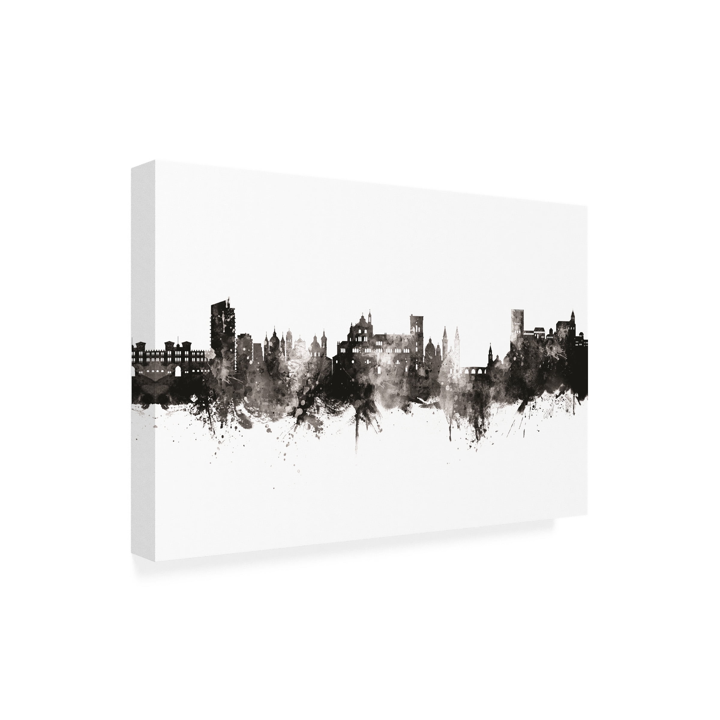 Michael Tompsett 'Granada Spain Skyline BW' Canvas Art