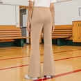 thumbnail image 5 of Girls Bell Bottoms Pants School Uniform Stretchy Leggings Athletic Yoga Pants Elastic Waisted Flare Legging Trousers Size 4-15 Years, 5 of 5