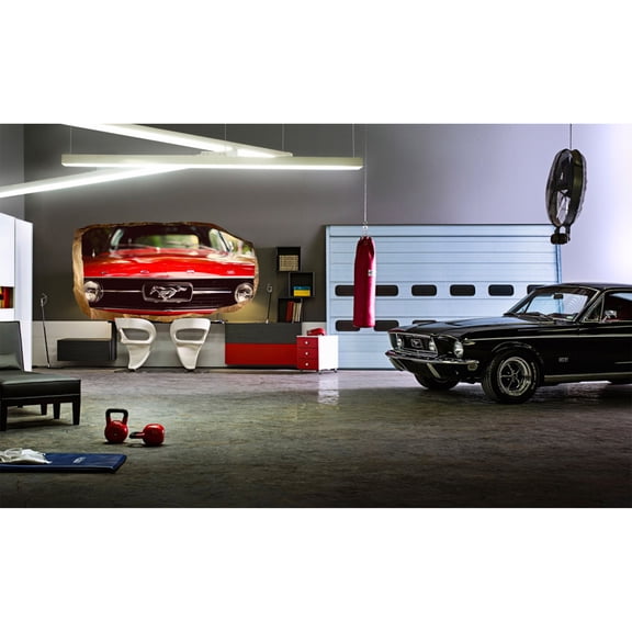 Startonight 3D Mural Wall Art Photo Decor Red Mustang Amazing Dual View Surprise Wall Mural Wallpaper for Bedroom Retro  Wall Paper Art Gift Large 47.24 ?? By 86.61 ??