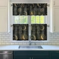 thumbnail image 3 of Kitchen Curtains 24 Inch Short - 3 Panel Set, Gothic Celestial Sun and Moon Print, Mystical Starry Night Astrology Aesthetic, Rod Pocket Window Curtain, Easy Wash, 3 of 6