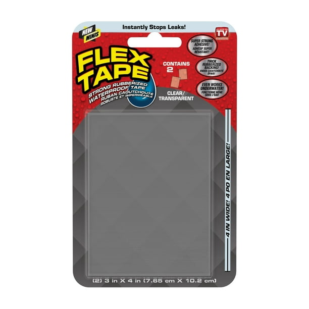 Hojas de cinta adhesiva impermeables, cinta flexible, transparente, 3 x 4 cm, 2 hojas