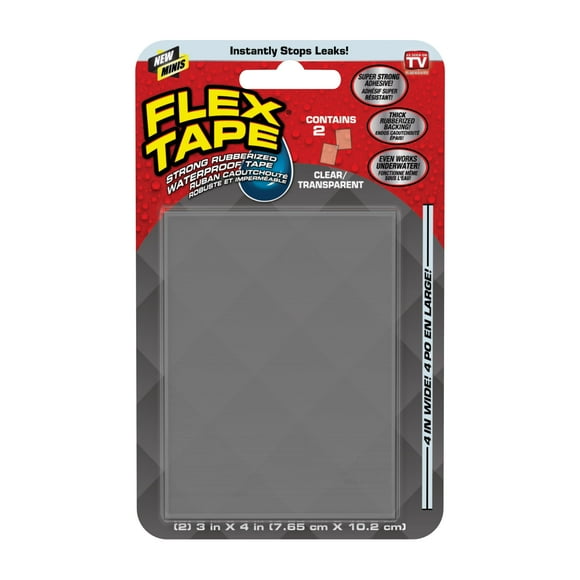 Hojas de cinta adhesiva impermeables, cinta flexible, transparente, 3 x 4 cm, 2 hojas