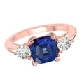 thumbnail image 3 of AoneJewelry Sapphire and Diamond Three stone Ring 2.20 Carat In 10K Solid Rose, White & Yellow Gold, 3 of 4