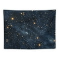 thumbnail image 5 of ERAPDAUR  Night Sky Stars Tapestry Wall Hanging Dark Blue Cosmic Starry Fantasy Galaxy Universe Texture Artwork for Bedroom Living Room Dorm Decor Fabric 60x50inch, 5 of 6