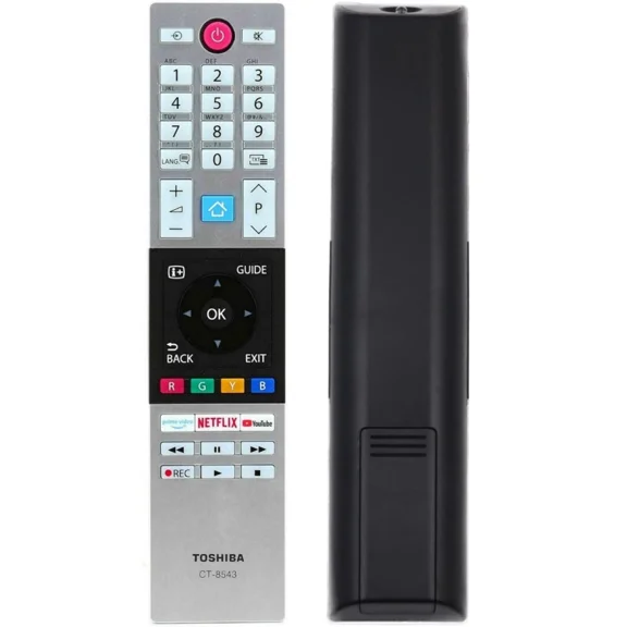 Original Toshiba Silver TV Remote CT-8543 Netflix Prime Video YouTube Keys