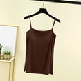 thumbnail image 1 of Puntoco Tops de cuello cuadrado para mujer, moda de verano para el tiempo libre, color sólido, capa interior con cojín en el pecho y tirantes, top de cuello redondo, 1 of 5