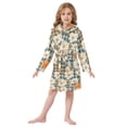 thumbnail image 6 of FORMRS Niños Bathrobe Unisex Hooded Robe Soft Plush Pajamas Sleepwear, Size 2-3T, Sunny Blooms, 6 of 7