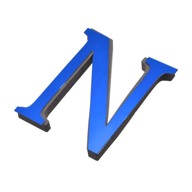 Unique Bargains 3D Acrylic Alphabet Mirror Wall Stickers Letter N Self-Adhesive Home Decor Letter Sign Art Sticker Decal Blue