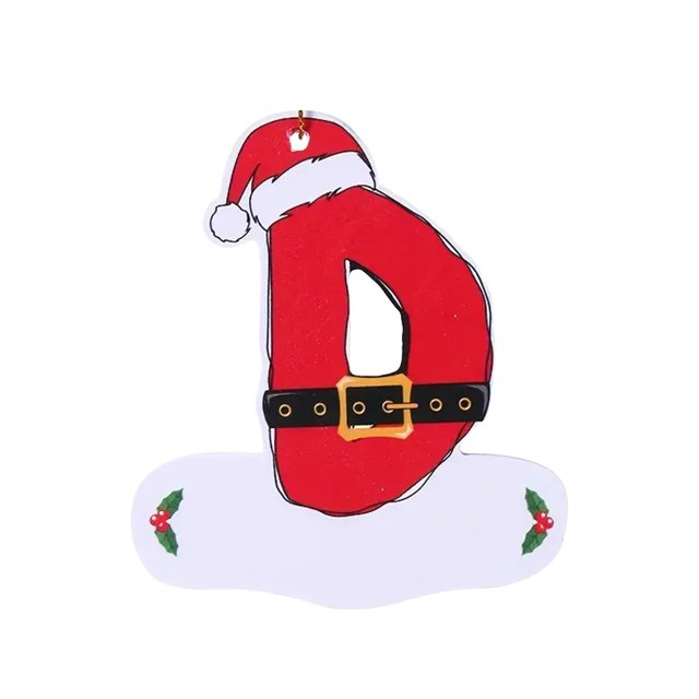 Xihbxyly Adornos Navideños con Letras, Colgante de Madera con 26 Letras Del Alfabeto, Adornos Rojos para Árbol de Navidad, Decoración Festiva para El Hogar o La Oficina, Regalo Personalizado para Las