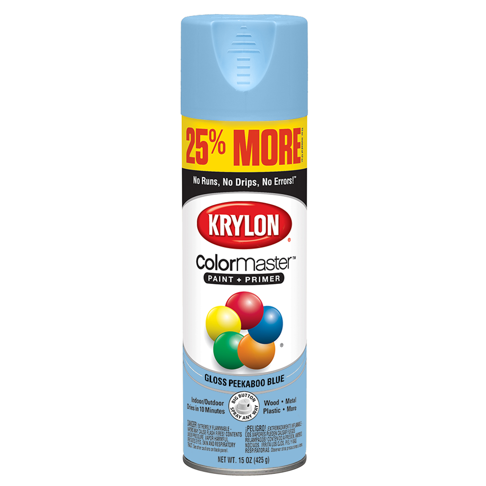 Krylon® ColorMaster Paint + Primer Gloss Peekaboo Blue, 15Oz Walmart
