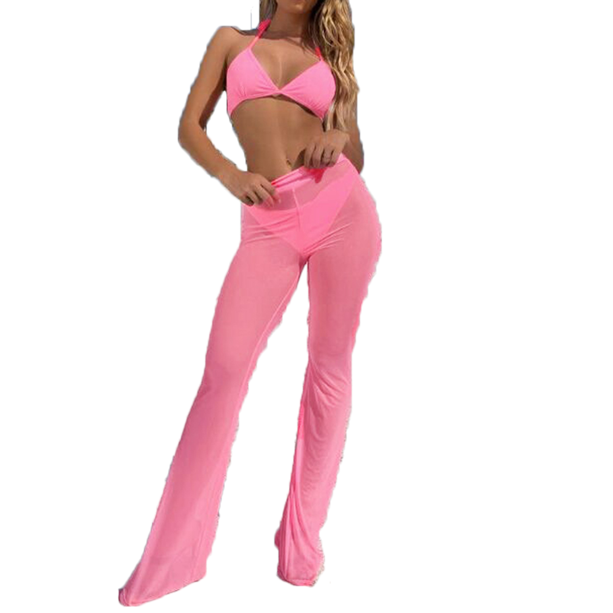 Mlpeerw Womens Beach Mesh Sheer Wide 