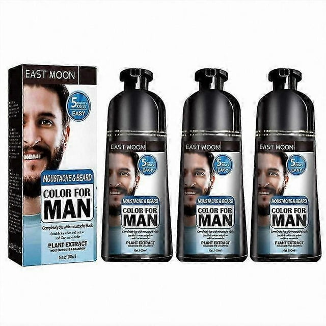 Mild Beard Dye Cream for Men, Non-Irritating Formula, Easy Application, 1-3 Pieces per Pack