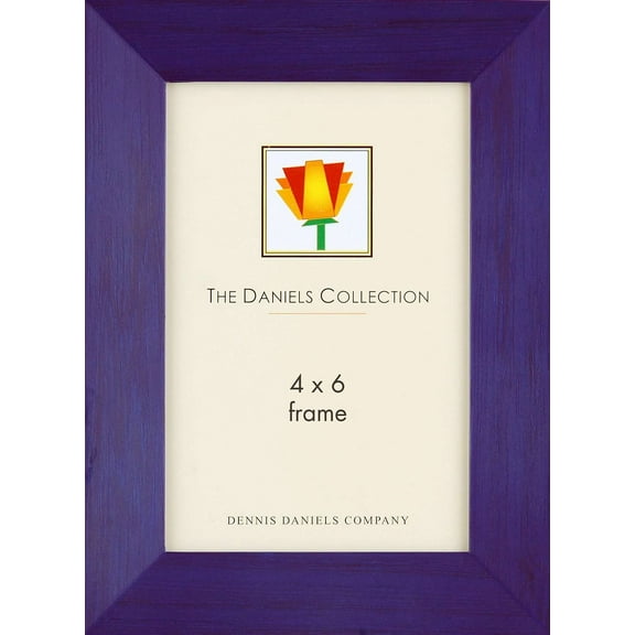 Indigo-blue bevelled wood 4x6 classic by Dennis Daniels - 4x6