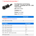 thumbnail image 2 of Front Right Strut and Coil Spring Assembly - Compatible with 1993 - 2002 Toyota Corolla 1994 1995 1996 1997 1998 1999 2000 2001, 2 of 2
