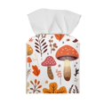 thumbnail image 2 of POLERO Decorative Tissue Box Cover Square - Waterproof PU Leather Tissues Cube Boxes Holder Aesthetic Desk Decor for Room, Home & Office - Mushroom Floral, 2 of 7