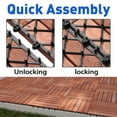 thumbnail image 6 of BuxWellBang 27pcs Wood Flooring Tiles for Indoor & Outdoor,11.8'' x 11.8'' x 0.8'',Brown, 6 of 11