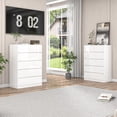 thumbnail image 2 of ChVans 6 Drawer Dresser for Bedroom, 44.7" Tall 31.5" Wide Modern High Gloss White Dresser with Wood Chest of Drawer Handle Free, Long Dresser for Bedroom, Living Room, Entryway, Hallway, 2 of 9