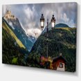 thumbnail image 2 of Lamp Posts in Mountain Panorama - Landscape Canvas Art Print, 2 of 4