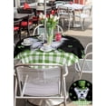 thumbnail image 4 of Outdoor Tablecloth with Umbrella Hole and Zipper, St. Patrick's Day Round Table Cloth 54 Inch Waterproof Tablecloth, Lucky Shamrock Cute Puppy Hat Green Plaid Picnic Table Cover for Patio Camping, 4 of 7
