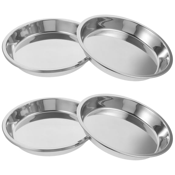 HEANUJJ Stainless Steel 22cm Shallow Pet Feeding Bowls 4 Pieces