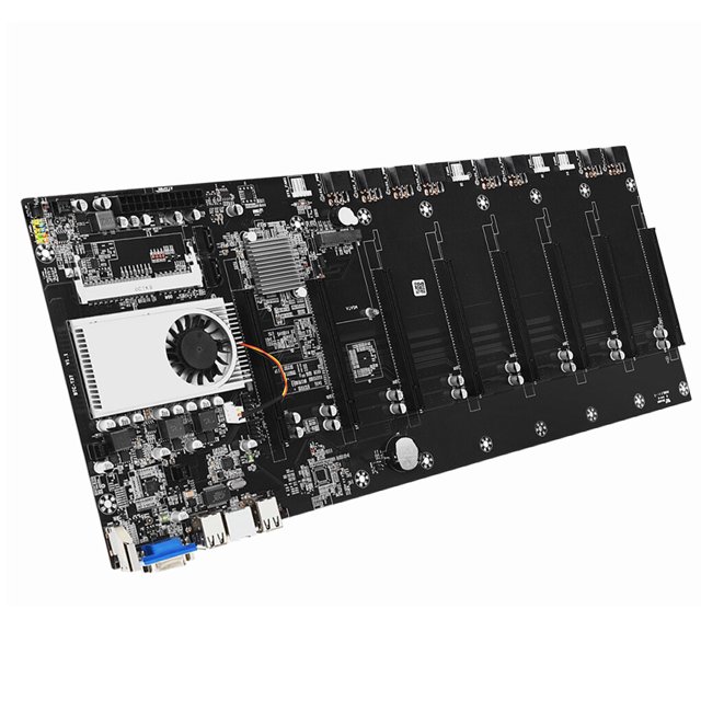 Injueey BTC-37 Miner Motherboard CPU Set SATA 3.0 8 GPU PCI-E 16X Placa base con USB 2.0 DDR3 Ranuras de memoria Piezas de computadora Electrónica miscelánea