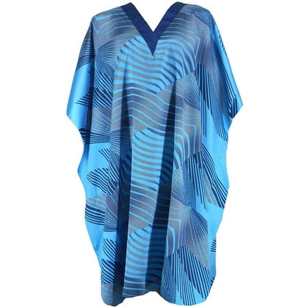 Short Caftan - Up2date Fashion's Women's Satin Short Caftan / Kaftan, Polar Vortex Print