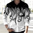 thumbnail image 2 of Camisa de hombre de 11 colores, otoño e invierno 2024, ropa de gran tamaño, camisa de manga larga con estampado 3D de pulpo, blusas casuales holgadas de moda, 2 of 5