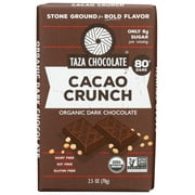 Taza Chocolate 80% Dark Chocolate Bar, Cacao Crunch, 2.5 Oz, 10 Ct