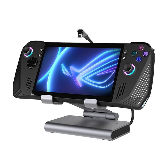 Cooling Docking Station for Steam Deck/ROG Ally X/Legion Go/MSI Claw, 6-in-1 Adjustable Stand Steam Deck OLED Base with HDMI 4K@60Hz, 1000 Mbps Ethernet, 3* USB-A 3.0 and Fast Charging-for ROG Ally X