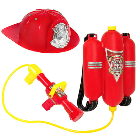 Best Choice Products Pretend Toy Firefighter Playset w/ Backpack Water Gun Blaster And (Best Gun On Fallout 4)