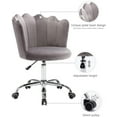 thumbnail image 2 of Adjustable Vanity Chair Velvet Chair, Velvet Desk Chair for Home Office, Grey Vanity Chair with Wheels, Armless Accent Chair for Small Space, 360° Swivel Office Chair for Bedroom/Living Room, L1247, 2 of 8