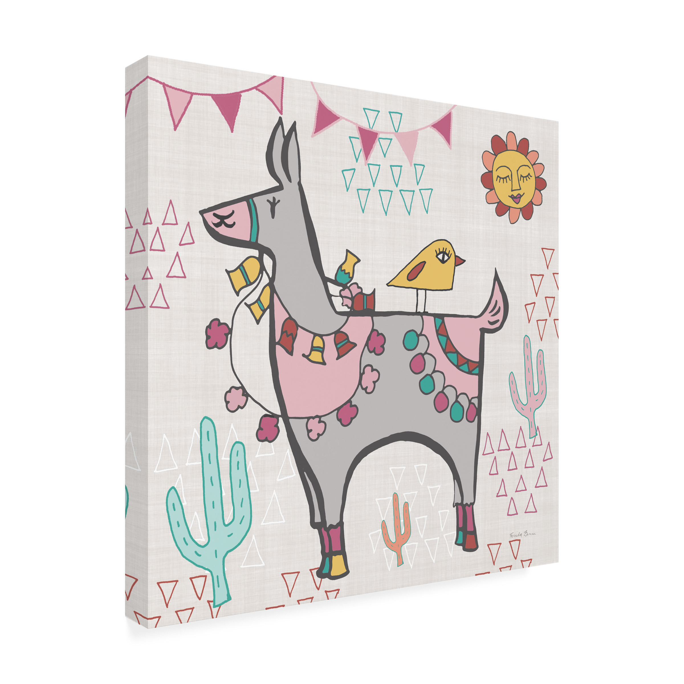 Trademark Fine Art 'Playful Llamas II' Canvas Art by Farida Zaman