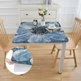 thumbnail image 2 of BANET Rectangular Tablecloth , Seasonal Daisy Blue Washable Table Cover for Party Picnic Dinner Decor white, 2 of 8