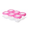OXO Tot Baby Blocks Food Storage Containers, 2 oz, Pink, 6-Pack, for Infants Ages 0-12 Months