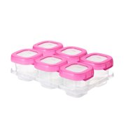 OXO Tot Baby Blocks Food Storage Containers, 2 oz, Pink, 6-Pack, for Infants Ages 0-12 Months