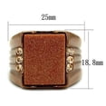 thumbnail image 2 of IP Coffee light Stainless Steel Ring with Semi-Precious Gold Sand Stone in Siam for Women Siam Stone Color Style TK3015 Size 8, 2 of 4