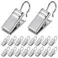 thumbnail image 1 of 30 pinzas para cortinas, ganchos resistentes, pinzas metálicas para fotos, pinzas para calcetines y ropa interior (plateadas), 1 of 7