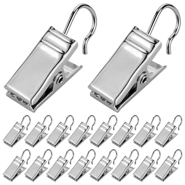 30 pinzas para cortinas, ganchos resistentes, pinzas metálicas para fotos, pinzas para calcetines y ropa interior (plateadas)