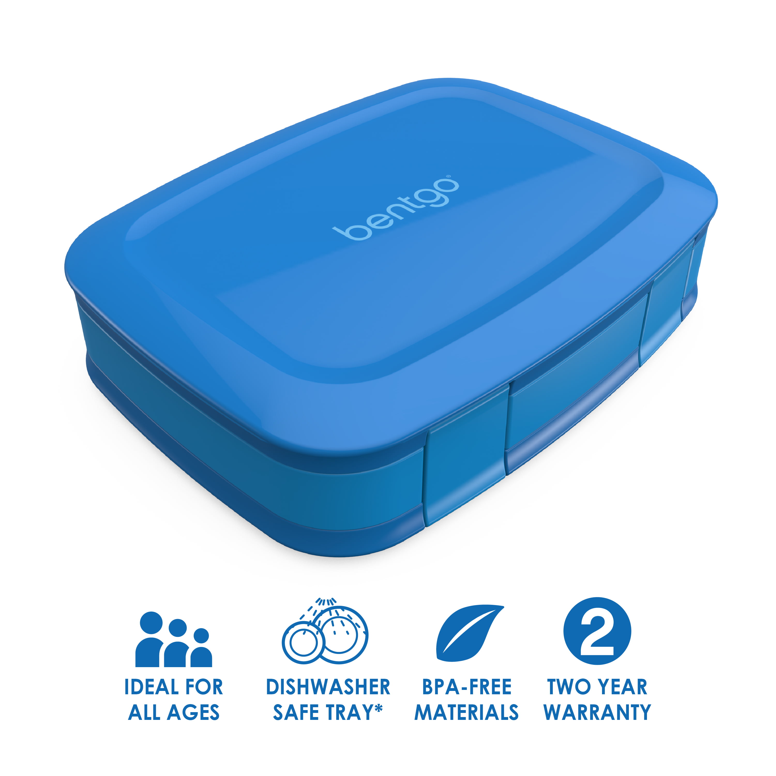 Bentgo 41oz Glass Leak-proof Lunch Box with Plastic Lid - Blue