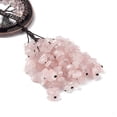 thumbnail image 5 of Natural Rose Quartz Chip Tree of Life Pendants Decoration Brass Horse Shose Tassel Gems Hanging Ornaments 220mm Pendant: 170x59x7mm, 5 of 5