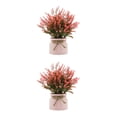 thumbnail image 2 of Plantas en macetas falsas Cateissary Decoración para el hogar Rojo 2Conjunto, 2 of 6