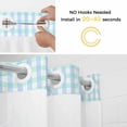 thumbnail image 5 of Aqua Blue Green No Hook Shower Curtain Waterproof,Bathroom Curtains with Snap in Liners and See Through Top Window,Checkered Plaid Gingham Lattice Trellis Hotel Bathtub Curtains Shower 66"Wx72"L, 5 of 8