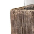 thumbnail image 3 of Benjara BM209418 6 Glass Candle Holders with Rectangular Wooden Base, Brown & Clear, 3 of 5