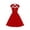 Red, variant on 50% Off Clear! Plus Size Short Sleeve Dress for Women V-Neck Retro High Waist Dress