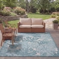 thumbnail image 5 of SAFAVIEH Courtyard Emma Floral Indoor/Outdoor Area Rug, 9' x 12', Grey/Aqua, 5 of 15