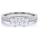 thumbnail image 4 of JeenMata Anillo de Compromiso Clásico de Moissanita de Corte Princesa de 1 Quilate, Estilo Vintage, con Cuentas, Tres Piedras, Estilo Victoriano, en Oro Blanco de 18 K sobre Plata, 4 of 6