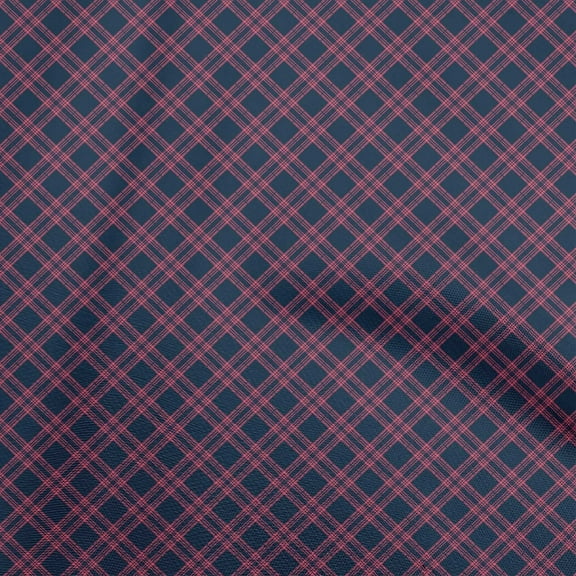 oneOone Polyester Spandex Pink Fabric Check Sewing Craft Projects Fabric Prints By Yard 56 Inch Wide-L4