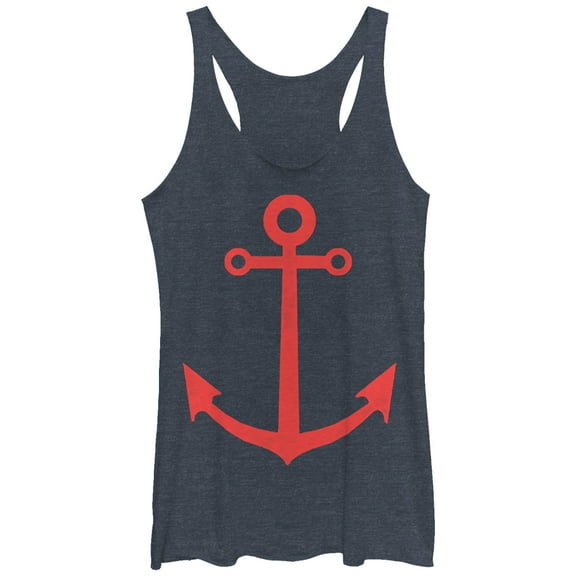 Women's Lost Gods Admiralty Anchor Racerback Tank Top Navy Blue Heather Small